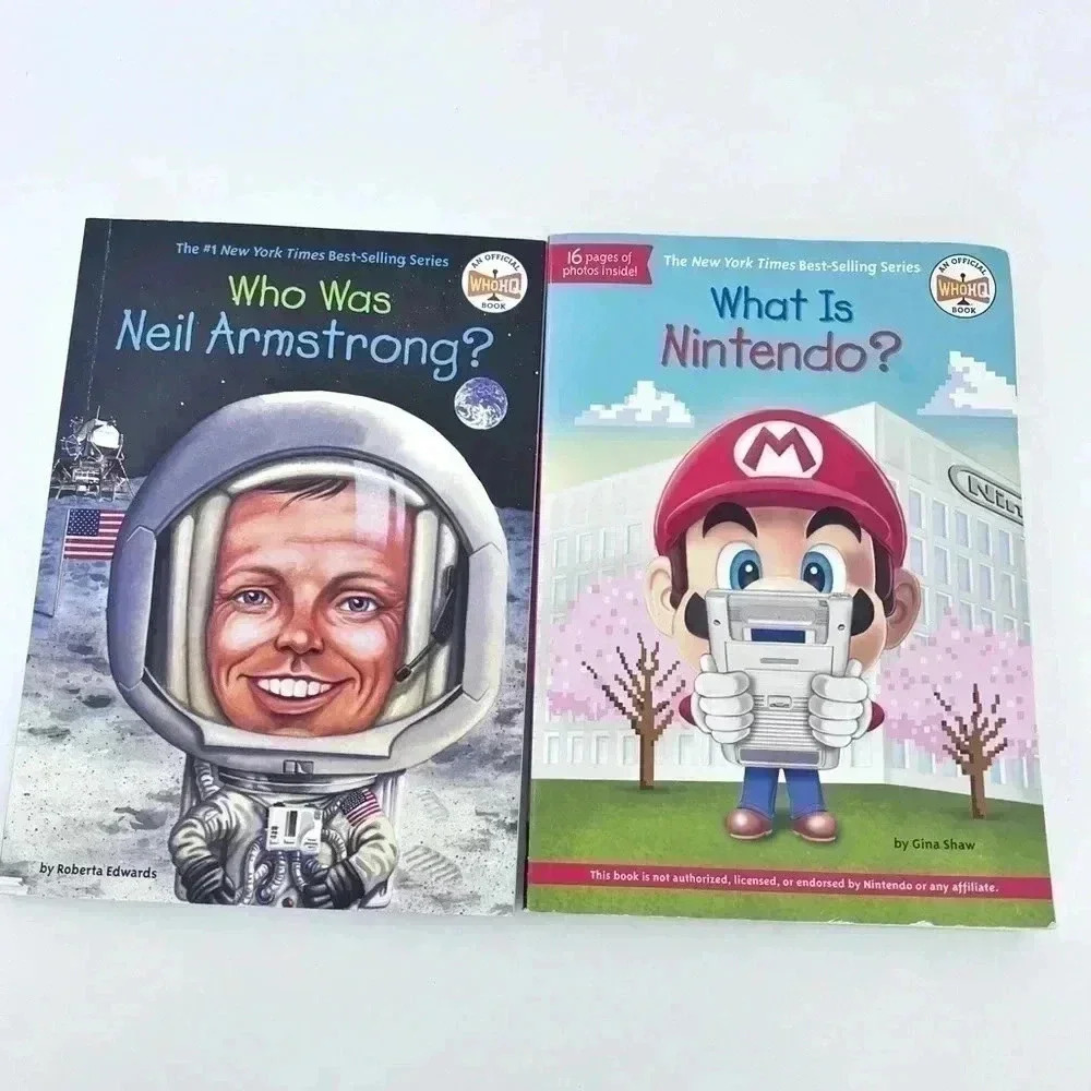 Kids Book Bundle Who HQ Book Bundle Nintendo/Neil Armstrong Paperback Books